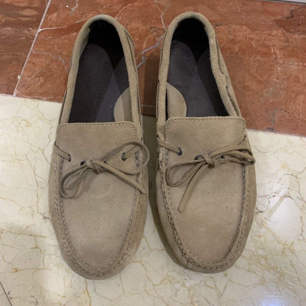 Beige Suede Loafers